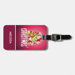 Moderne rote Weihnachtsgrafik Gepäckanhänger