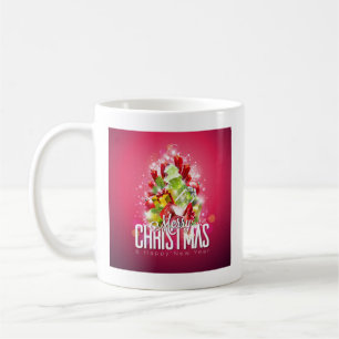 Moderne rote Weihnachtsgrafik Kaffeetasse