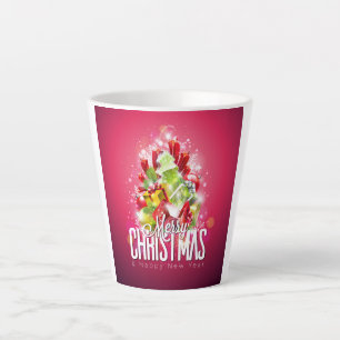 Moderne rote Weihnachtsgrafik Milchtasse