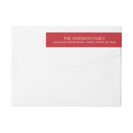 Moderne rote Weihnachtsmonogramm-Adresse