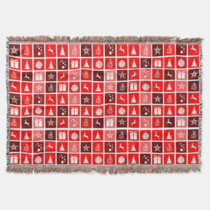 Moderne rote Weihnachtsrasterstruktur Minimalist Decke
