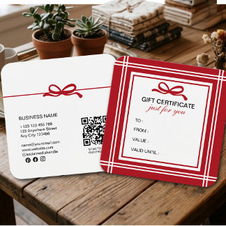 Moderne rote weiße Feiertags-Geschenkkarte für Unt