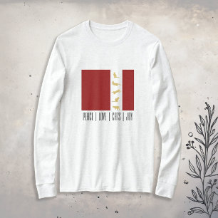 Moderne rote weiße goldene Weihnachtskatze T-Shirt