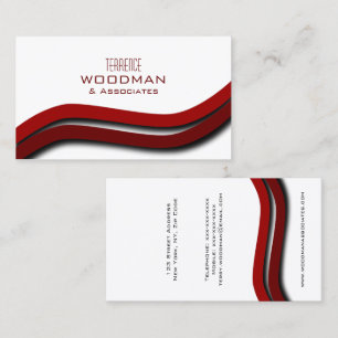 Moderne rote Wellen-Visitenkarte-Schablone Visitenkarte