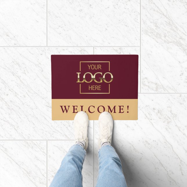 Moderne rote Werbe-Logo-Türmatte für Unternehmen Fußmatte (Indoor)
