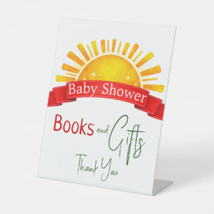Moderne roter Schleifen Bücher und Geschenke Party Sockelschild