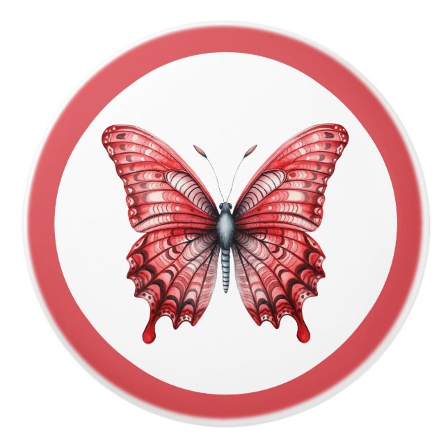 Moderne Rotschmetterlingsknöchel Keramikknauf (Vorderseite)