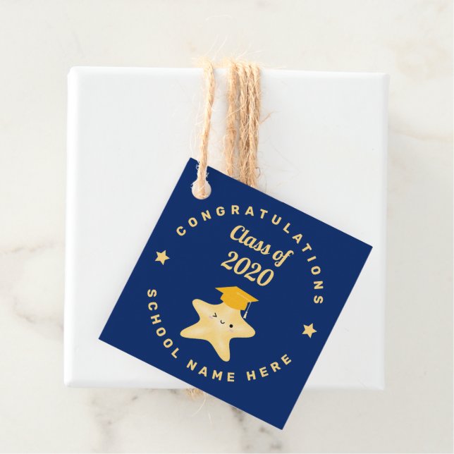 Moderne Royal Blue und Gold Abschluss Star Geschenkanhänger (Beispiel)