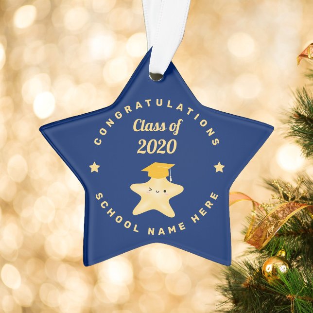 Moderne Royal Blue und Gold Abschluss Star Ornament (Von Creator hochgeladen)