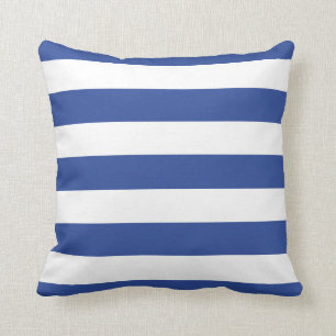 Moderne Royal Blue und White Stripes Kissen