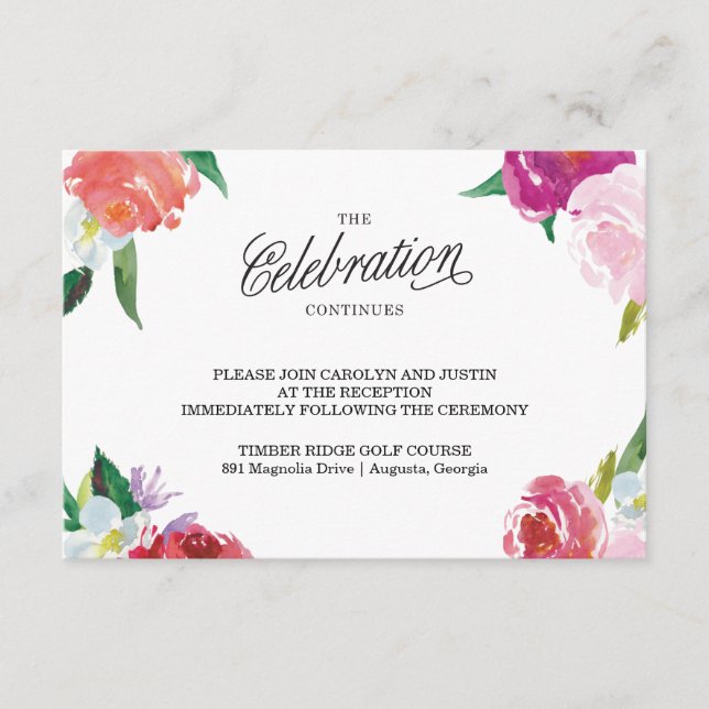 Moderne RSVP-Karte für Blumenwasser Begleitkarte (Vorderseite)