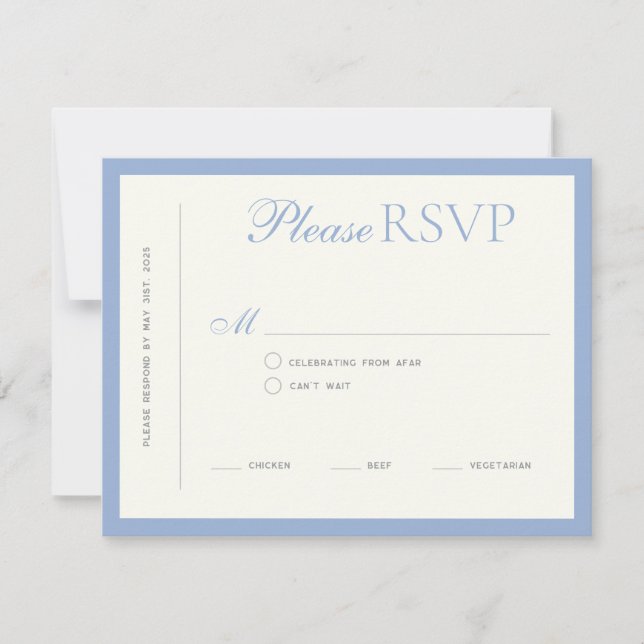 Moderne RSVP-Karte für Hochzeiten an der Grenze RSVP Karte (Vorderseite)