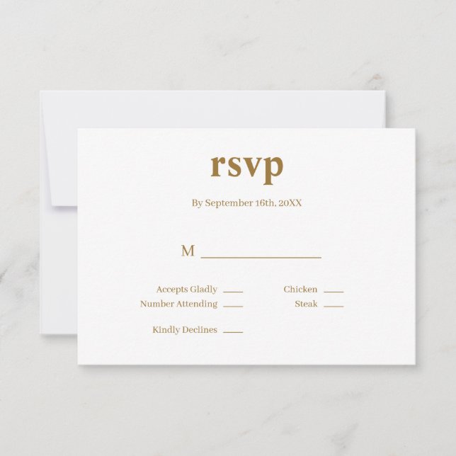 Moderne RSVP-Karte für Hochzeiten RSVP Karte (Vorderseite)