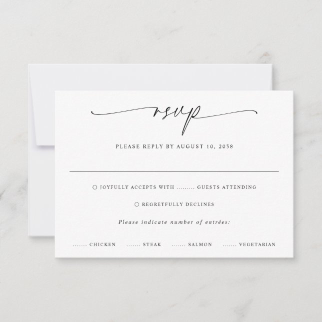 Moderne RSVP-Karte für Ihre Hochzeit RSVP Karte (Vorderseite)
