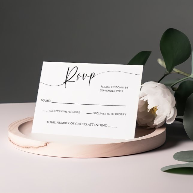 Moderne RSVP-Karte für Schwarz-Weiß-Hochzeit RSVP Karte (Von Creator hochgeladen)