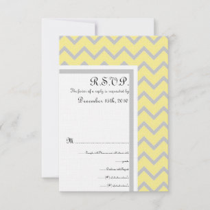 Moderne RSVP-Karte für Zickzack-Gelb/Grau-Hochzeit Einladung