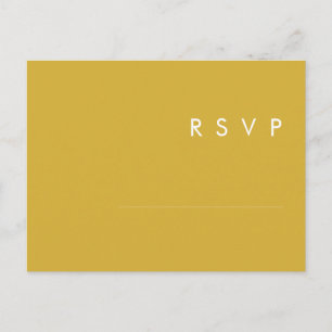 Moderne RSVP-Karte mit Minimalistischem Gold-Menü Postkarte