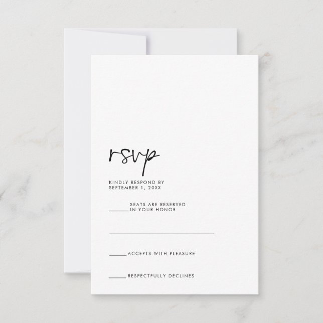 Moderne RSVP-Karte RSVP Karte (Vorderseite)