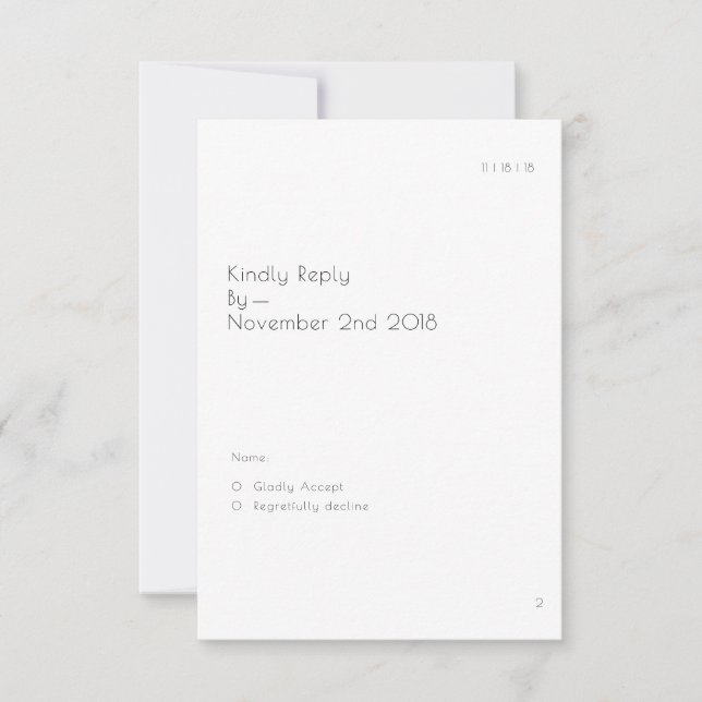 Moderne RSVP-Karte RSVP Karte (Vorderseite)