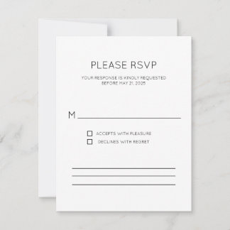Moderne RSVP-Karte RSVP Karte