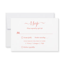 Moderne RSVP-Karten für Coral Script