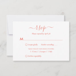Moderne RSVP-Karten für Coral Script RSVP Karte