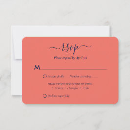 Moderne RSVP-Karten für Hochzeiten von Navy Blue u RSVP Karte