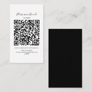 Moderne RSVP QR Code-Umschließungskarte für Hochze Begleitkarte