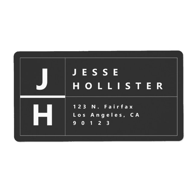 Moderne Rücksendeadresse | Beinahe schwarz grau (Vorne)