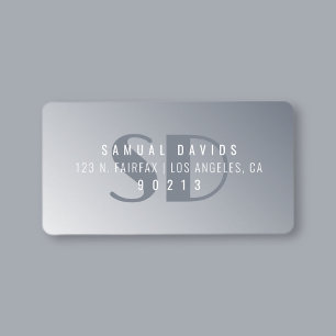 Moderne Rücksendeadresse Blue Gray Ombre Adressaufkleber