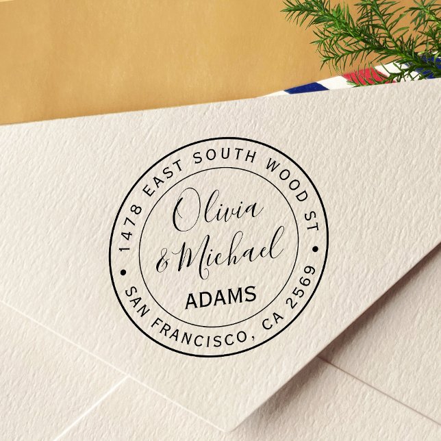 Moderne Rücksendeadresse der Kalligraphie Permastempel (Von Creator hochgeladen)