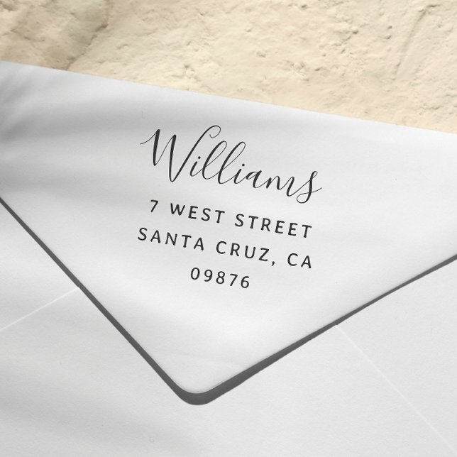 Moderne Rücksendeadresse für den Namen von Skripte Gummistempel (Rubber Stamp Mock-up)