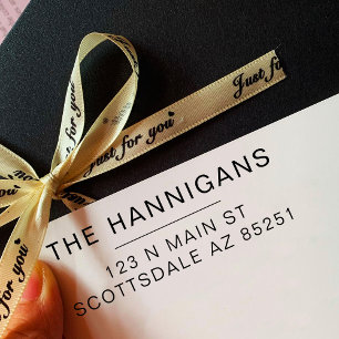 Moderne Rücksendeadresse für Familienhochzeiten Pe Permastempel