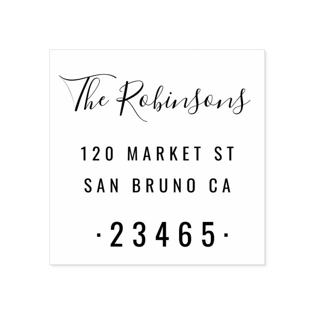 Moderne Rücksendeadresse für Familienname Skript Gummistempel (Prägung)