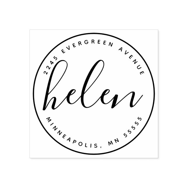 Moderne Rücksendeadresse handgeschriebener Name Gummistempel (Prägung)