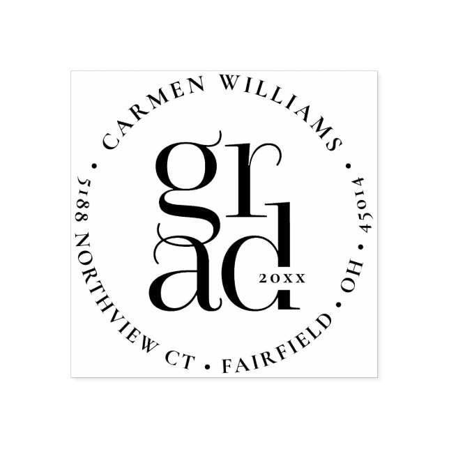 Moderne Rücksendeadresse Holzkunst Briefmarke Gummistempel (Prägung)