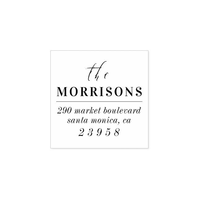 Moderne Rücksendeadresse Minimalistischer Familien Gummistempel (Prägung)