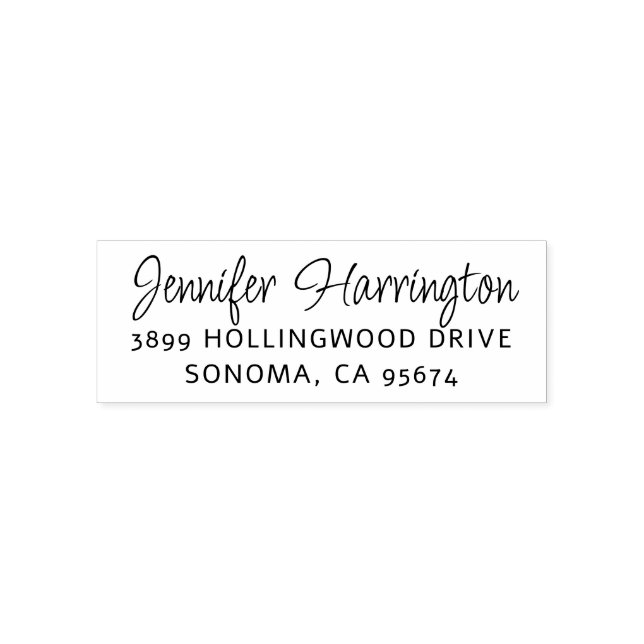 Moderne Rücksendeadresse Minimalistischer Skriptna Permastempel (Design)