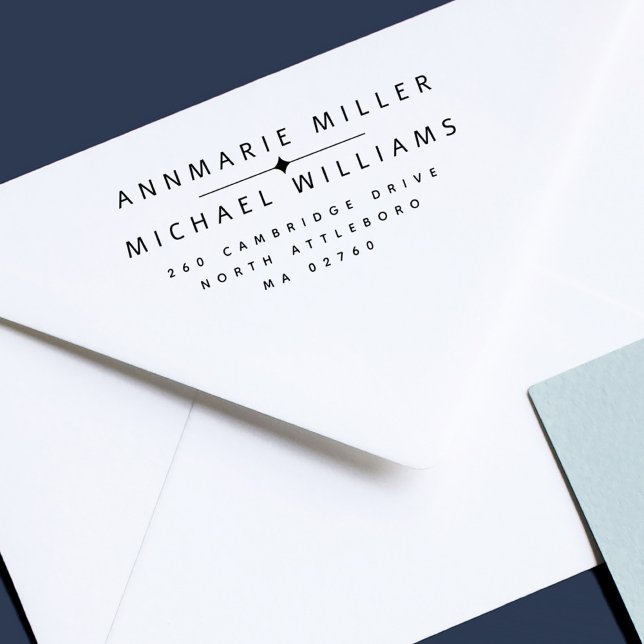 Moderne Rücksendeadresse mit zwei Namen Permastempel (Von Creator hochgeladen)