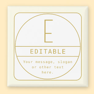 Moderne Rücksendeadresse und Monogramm Dunkelbra Magnet