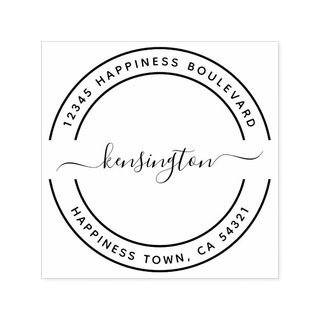 Moderne Rücksendeadresse von Familiennamen Permastempel (Design)