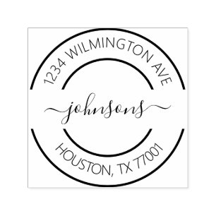 Moderne Rücksendeadresse von Familiennamen Persona Permastempel