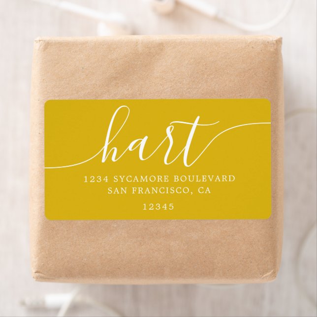 Moderne Rücksendeadresse von Schwefelgelben Schrif (Insitu)