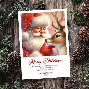 Moderne Rudolf-Santa-Claus-Humor-Weihnachtsgrüße Feiertagskarte