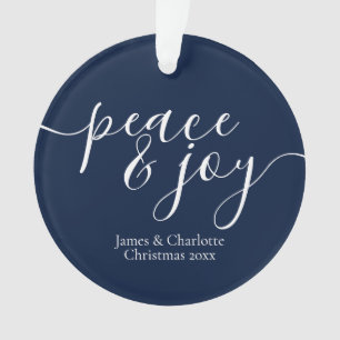 Moderne Ruhe und Freude Personalisiertes Foto Ornament