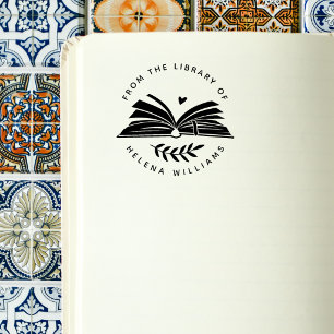 Moderne runde elegante Buch-Personalisierung für B Permastempel