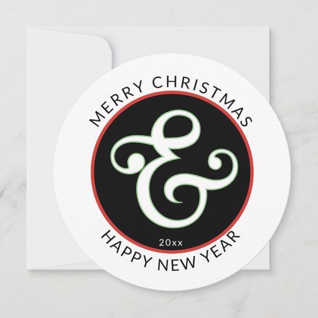 Moderne Runde, frohe Weihnachten mit großem Ampers (Vorderseite)