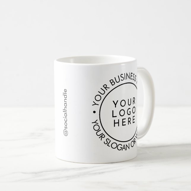 Moderne runde Geschäftslogo-Werbung Kaffeetasse (VorderseiteRechts)