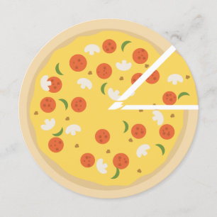 Moderne runde Pizzaparty-Geburtstagseinladung Einladung