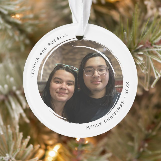 Moderne Rundlaufbahn 2 Foto Acryl Ornament (Baum)